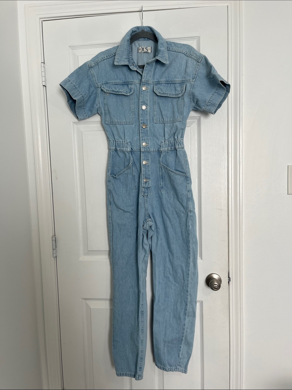 We The Free Light Blue Denim Kids One-Piece Jumpsuit